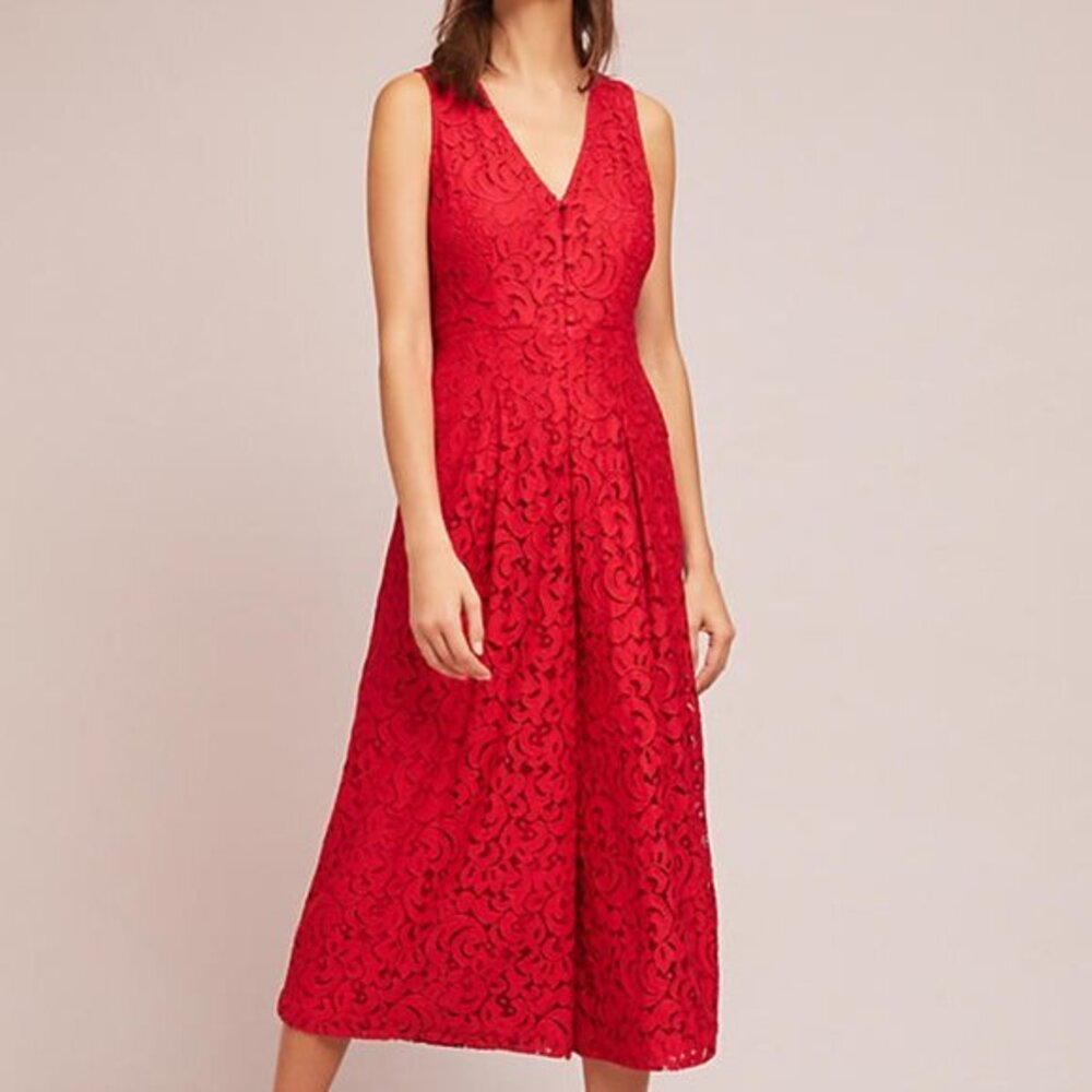 Anthropologie Jaeda Lace Wide-Leg Jumpsuit